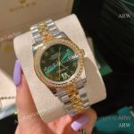 High Quality Replica Rolex Datejust Different Colors 316 stainless steel strap Emerald Green Face Dial Different Designs Ceramic Bezel Lady Watch 31*12mm